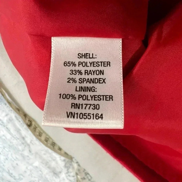 MERONA RED MIDI STRAIGHT DRESS CAP SLEEVES COWL NECK POCKETS SIZE 8 MEDIUM - Picture 13 of 13